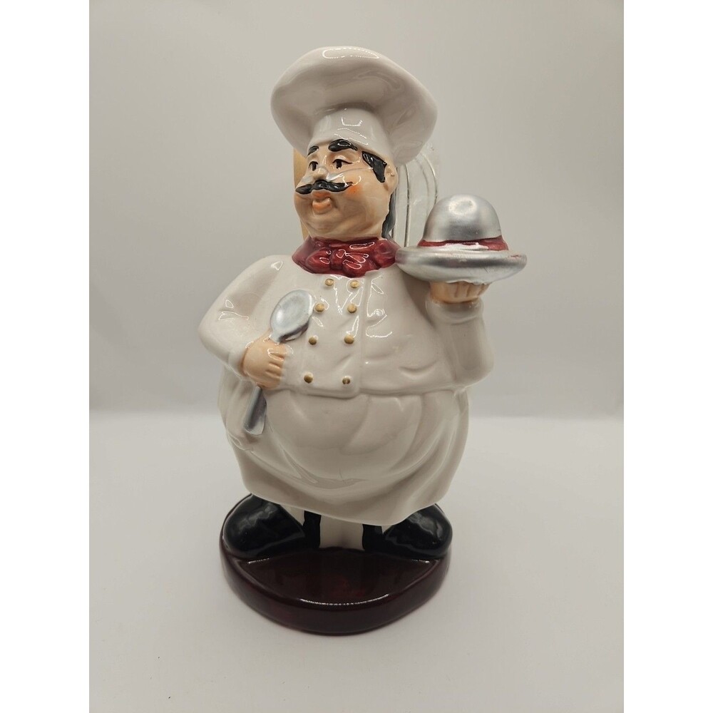 CASA VERO Fat Chef Ceramic Utensil Holder With Utensils